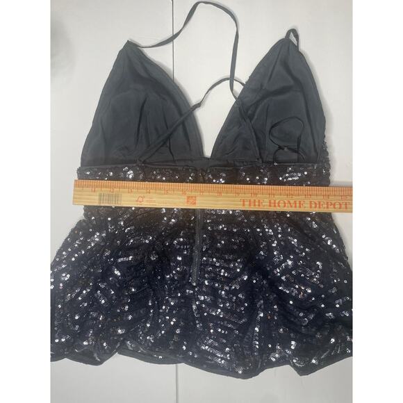 Forever 21 NWT Sequined Peplum Top Size M - Picture 5 of 10